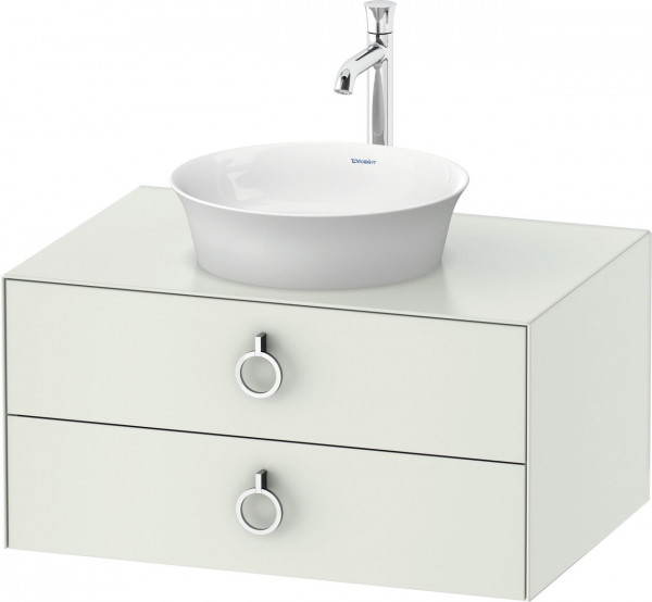 Mobile Per Lavabo Da Appoggio Duravit White Tulip 2 cassetti, maniglie 800x408mm Bianco seta opaco WT499003636