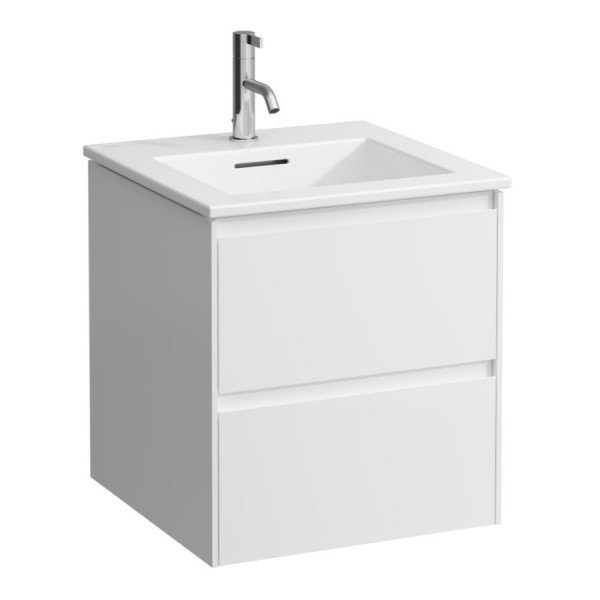 Bagno Completo Laufen KARTELL Mobile e lavabo a 2 cassetti, 1 foro 500x540x500mm Bianco Opaco