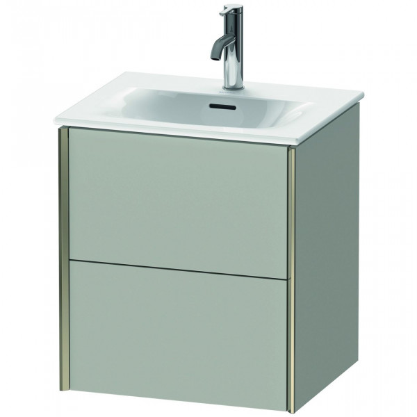 Mobili Bagno Piccoli Duravit XViu sospeso 2 cassetti, per lavabo Viu 510mm Grigio cemento opaco/Champagne XV41310B107