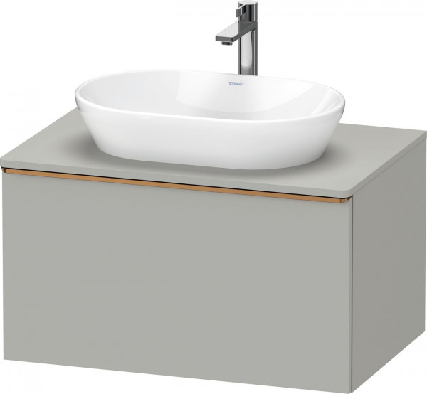 Mobile Per Lavabo Da Appoggio Duravit D-Neo cassetto, maniglia in bronzo 800mm Grigio cemento opaco DE4947004070000