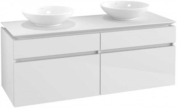 Mobile Sottolavabo Villeroy e Boch Legato Per 2 lavabi 1400x550x500mm Bianco Lucido