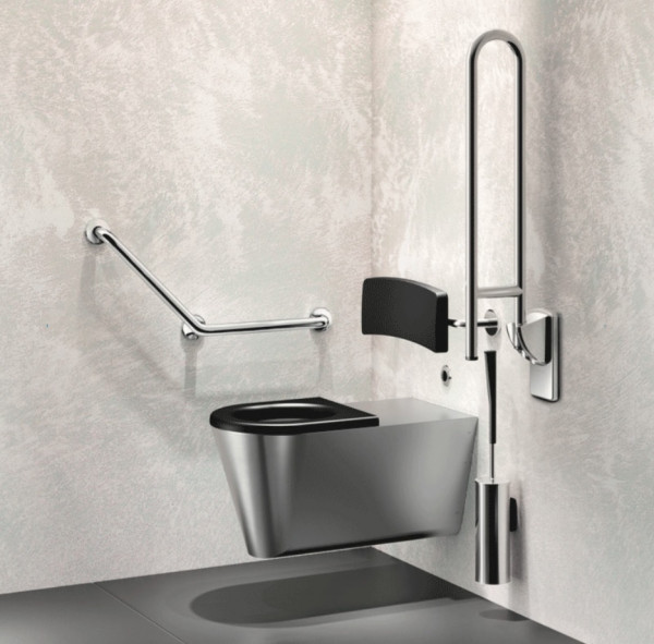 WC Disabili Delabie 700 S Stainless steel senza flangia satinata lucida