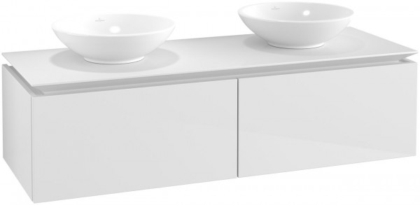 Mobile Sottolavabo Villeroy e Boch Legato Per 2 lavabi 1400x380x500mm Bianco Lucido