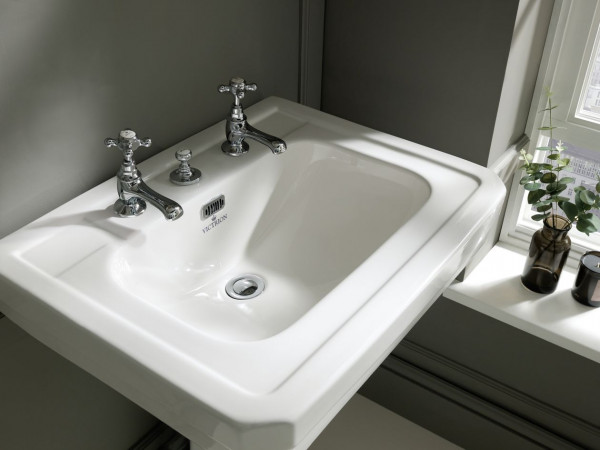 Lavabo A Colonna Bayswater Victrion 3 fori 540mm Bianco