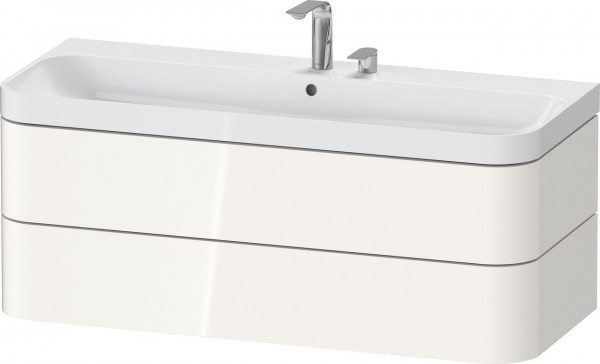 Bagno Completo Duravit Happy D.2 Plus Lavabo a 2 fori, mobile a C con 2 cassetti 1175mm Bianco lucido HP4349E22220000