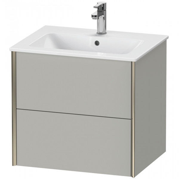 Mobile Per Lavabo Da Incasso Duravit XViu 2 cassetti sospesi, per lavabo ME 610mm Grigio cemento opaco/Champagne XV41250B107