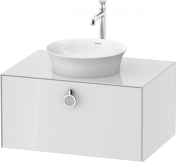 Mobile Per Lavabo Da Appoggio Duravit White Tulip 1 cassetto, maniglia 800x408mm Bianco lucido WT498008585