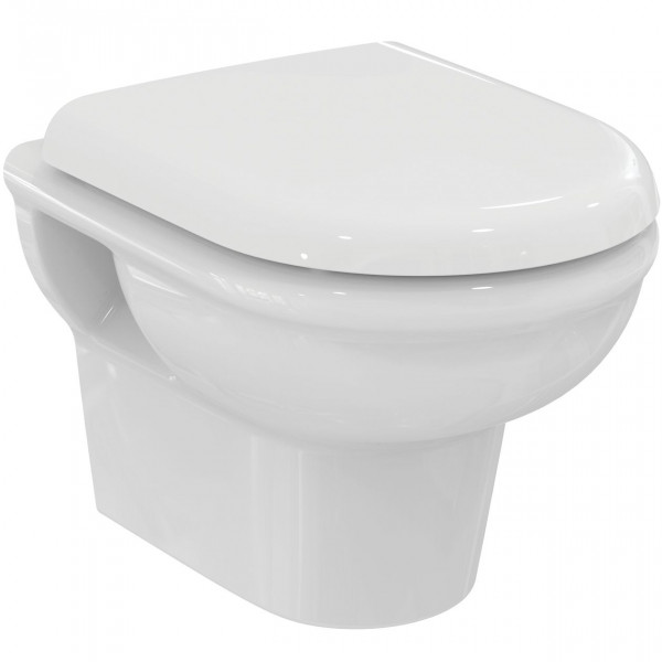 WC Sospeso Ideal Standard EXACTO Pack WC + sedile WC Softclose 355x480x350mm Bianco