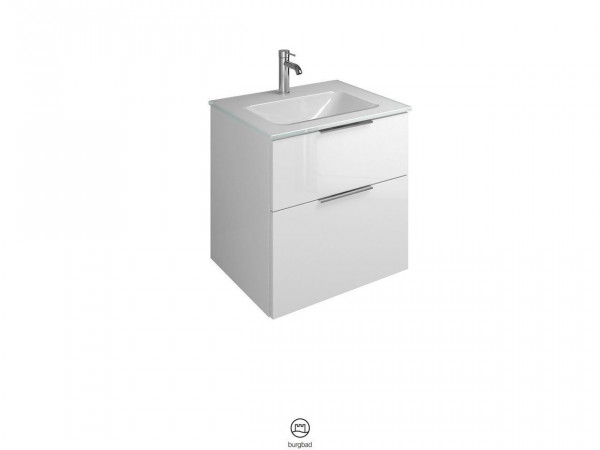 Bagno Completo Burgbad Eqio Lavabo a 1 foro, mobile a 2 cassetti 620x615mm Personalizzabile SEYX062-PN258