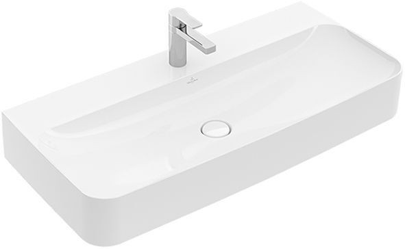 Lavabo da incasso Villeroy e Boch Finion senza troppopieno 1000 x 470 mm Bianco Alpino 4168A2R1