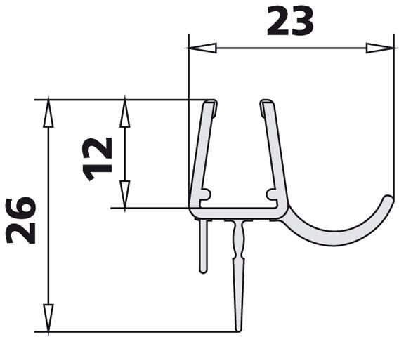 Kermi ATEA Lunghezza nastro di tenuta orizzontale 985 mm (2534049)