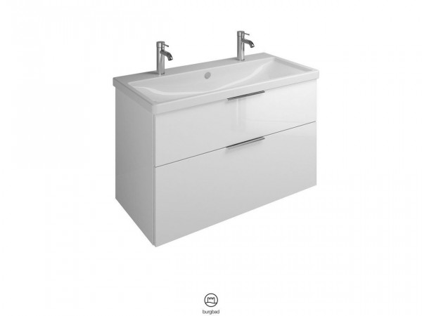 Bagno Completo Burgbad Eqio Lavabo doppio, mobile a 2 cassetti 1030x645mm Personalizzabile SEYR103-PN258