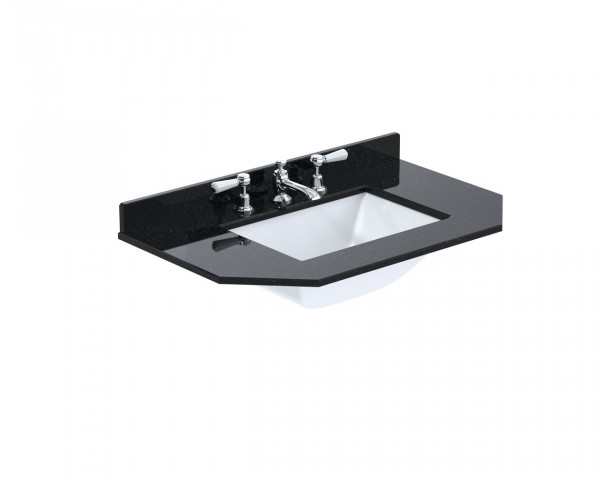 Lavabo Mobile Bayswater Victrion, angolare, marmo Nero | 750 mm | 3 Fori