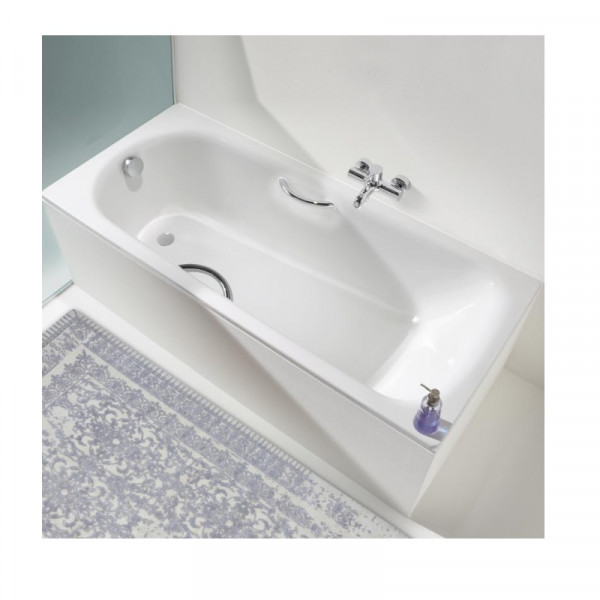 Vasca da Bagno Rettangolare Kaldewei Saniform Plus Star modello Con maniglia 336 Bianco Alpino 1700x750mm 133600010001
