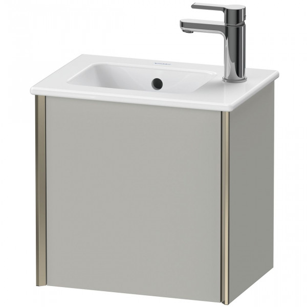 Mobili Bagno Piccoli Duravit XViu gancio per porta sinistra, per lavabo ME 410mm Grigio cemento opaco/Champagne XV4024LB107