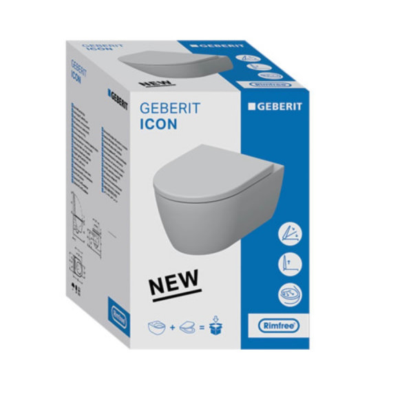 Geberit iCon Set WC sospeso senza flangia 360x530x375mm Bianco