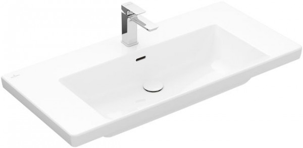 Lavabo Mobile Villeroy en Boch Subway 3.0 1 foro, Senza troppopieno, Non rettificato 1000mm Bianco Alpino