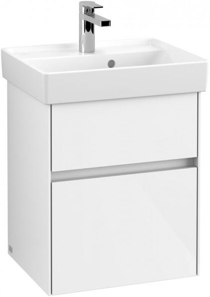 Mobile Per Lavabo Da Incasso Villeroy en Boch Collaro 460mm Per lavabo, 2 cassetti, LED Bianco Lucido