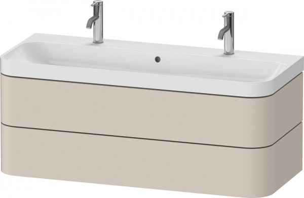 Bagno Completo Duravit Happy D.2 Plus Lavabo doppio, mobile a 2 cassetti 1175mm Tappetino Taupe Super HP4379O83830000