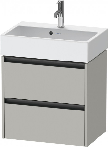 Mobile Per Lavabo Da Incasso Duravit Ketho.2 Compact 2 cassetti, maniglie antracite, per lavabo Vero Air 584x549x390mm Grigio cemento opaco K25273007070000