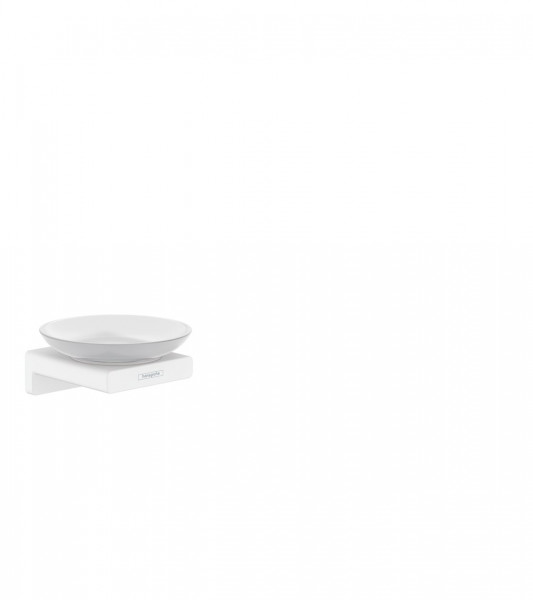 Portasapone A Muro Hansgrohe AddStoris ceramica 109x107x52mm Bianco Opaco