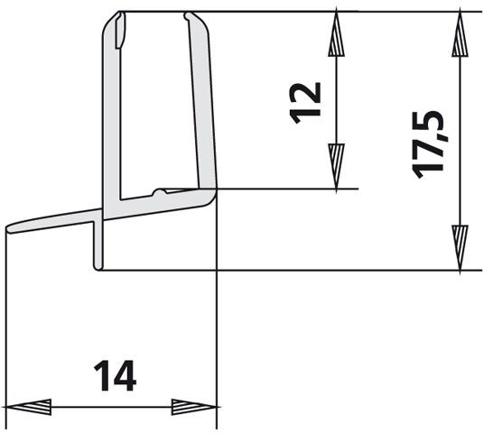 Kermi ATEA Lunghezza nastro di tenuta orizzontale 985 mm (2534044)