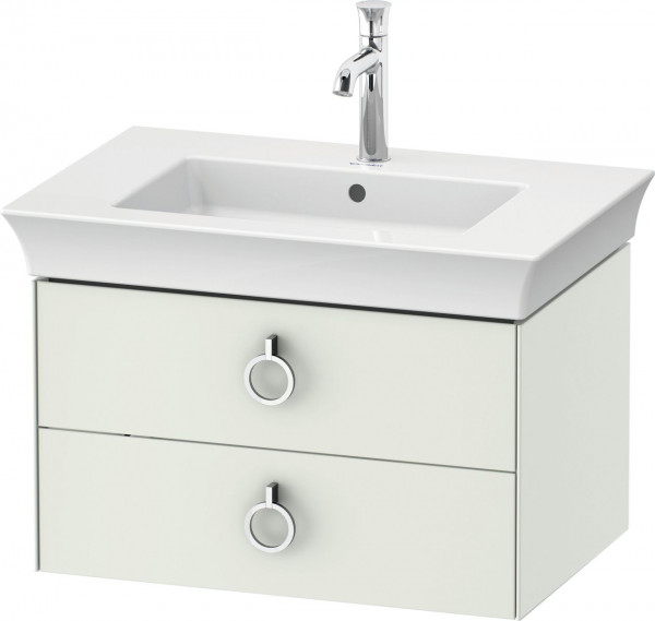 Mobile Per Lavabo Da Incasso Duravit White Tulip 2 cassetti, maniglie 684x410mm Bianco seta opaco WT435103636