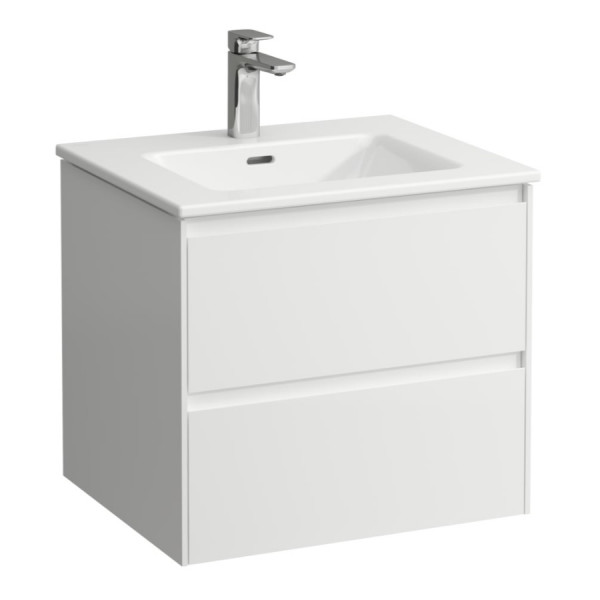 Bagno Completo Laufen PRO S Mobile e lavabo a 2 cassetti, 1 foro 600x535x500mm Bianco Opaco