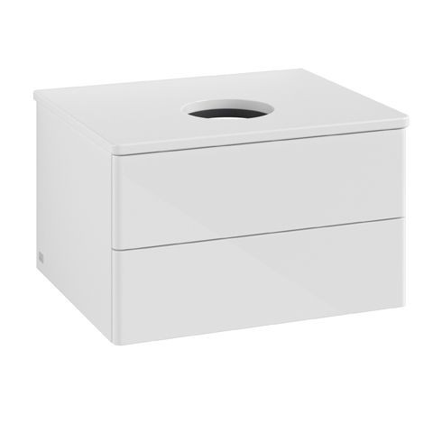 Mobile Per Lavabo Da Appoggio Villeroy en Boch Antao 2 cassetti 600x360x500mm Glossy White Lacquer