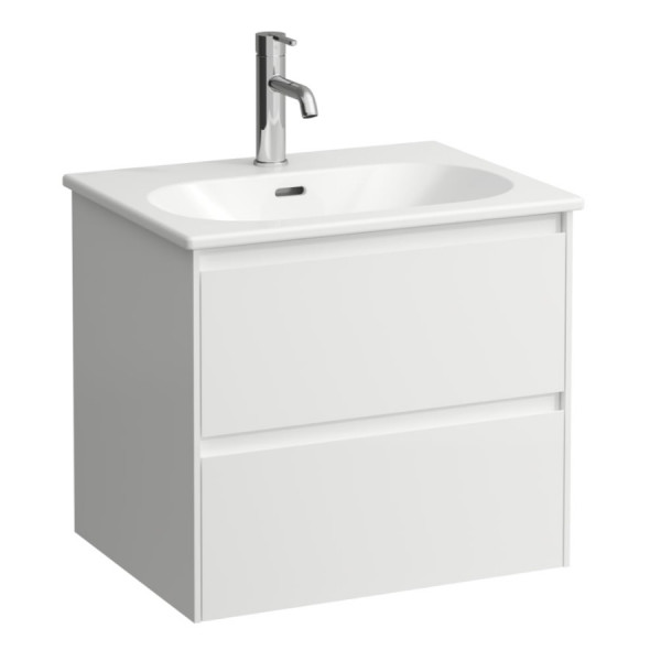 Bagno Completo Laufen LUA Mobile e lavabo a 2 cassetti, 1 foro 600x527x455mm Bianco Opaco