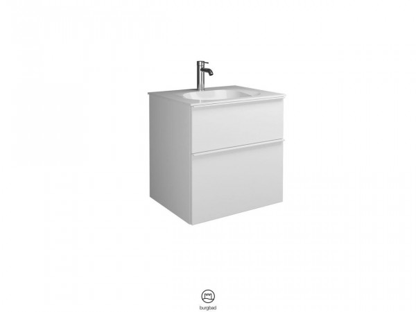 Bagno Completo Burgbad Fiumo 2 cassetti, lavabo a 1 foro 620x610mm Grigio Agata SFXL062-PN491