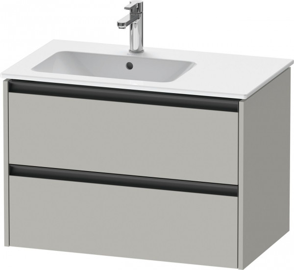 Mobile Per Lavabo Da Incasso Duravit Ketho.2 2 cassetti, maniglie antracite, lavabo a sinistra 810x549mm Grigio cemento opaco K25267007070000