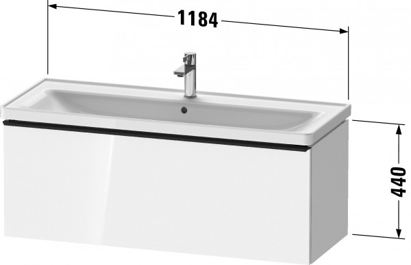 Mobile Per Lavabo Da Incasso Duravit D-Neo maniglia per cassetto in bronzo per Lav. D-Neo 1184mm Grigio cemento opaco DE4291004070000