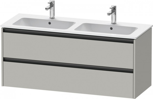 Mobile Con Doppio Lavabo Duravit Ketho.2 2 cassetti, maniglie antracite 1280x550mm Grigio cemento opaco K25266007070000