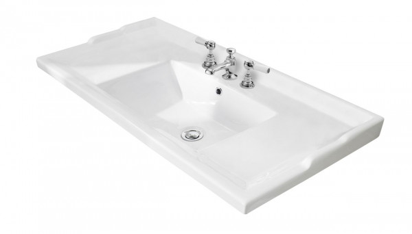Lavabo Mobile Bayswater Traditional 3 fori, 1020mm Bianco