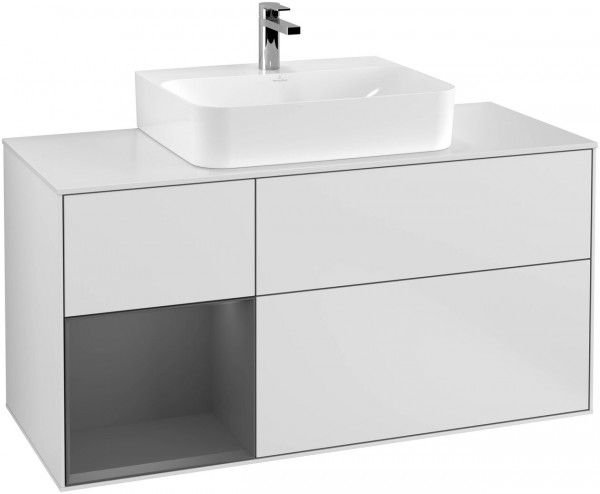 Villeroy e Boch Finion Mobile sotto lavabo 1200 x 603 x 501 mm (F161G) White Matt Lacquer | Anthracite Matt