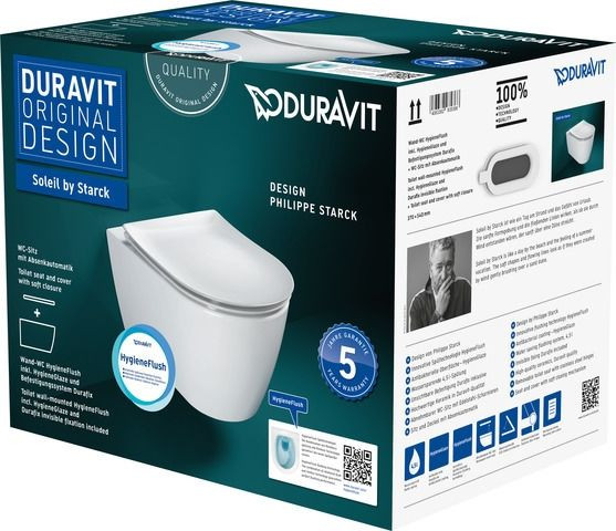 WC Sospeso Set Duravit Soleil by Starck HygieneFlush, Durafix Bianco
