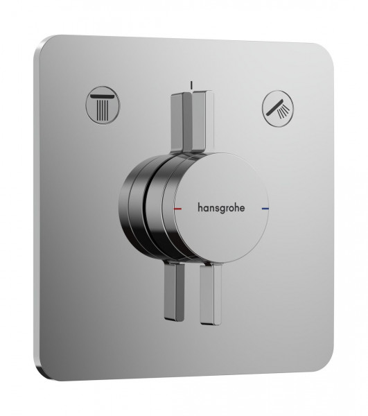 Miscelatore Doccia Da Incasso Hansgrohe DuoTurn Q Inbouw 2 stopcontacten 155x155mm Cromo