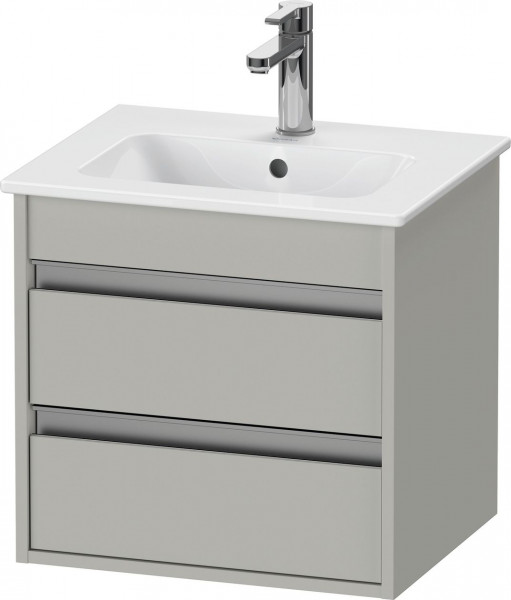 Mobile Per Lavabo Da Incasso Duravit Ketho 2 cassetti, maniglie in argento 500x480x412mm Grigio cemento opaco KT644400707