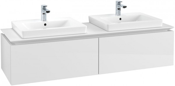 Mobile Sottolavabo Villeroy e Boch Legato Per 2 lavabi 1600x380x500mm Bianco Lucido