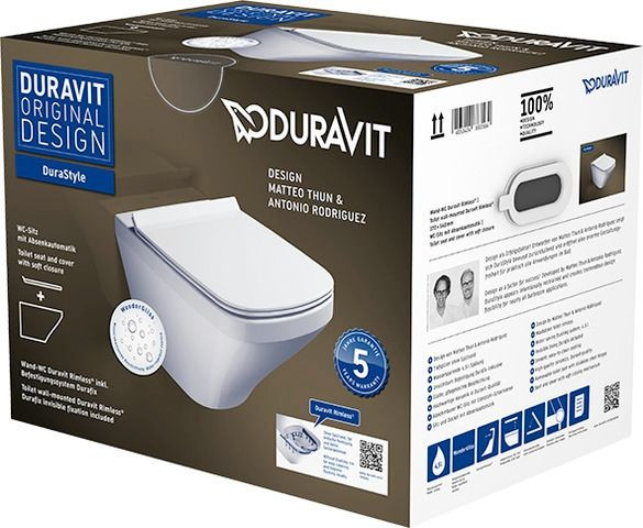 WC Sospeso Set Duravit DuraStyle WonderGliss SoftClose 373x393mm Bianco