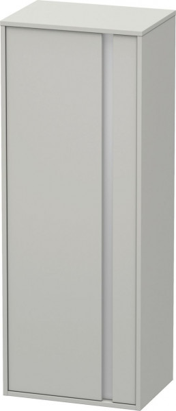 Colonna Bagno Duravit Ketho mezza colonna, anta sinistra, maniglia argento, 3 ripiani 1320mm Grigio cemento opaco KT1267L0707