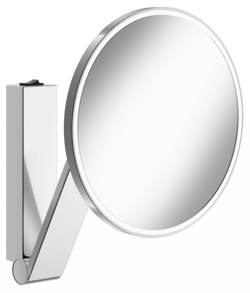 Specchio Per Rasatura Con Luce Keuco Ilook_move modello da parete, rotondo/illuminato con interruttore a bilanciere Cromo
