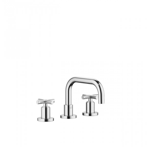 Rubinetto Per Lavabo Indipendente Dornbracht TARA maniglie a croce, 3 fori, raccordo per rifiuti 145mm Cromo 20705892-00