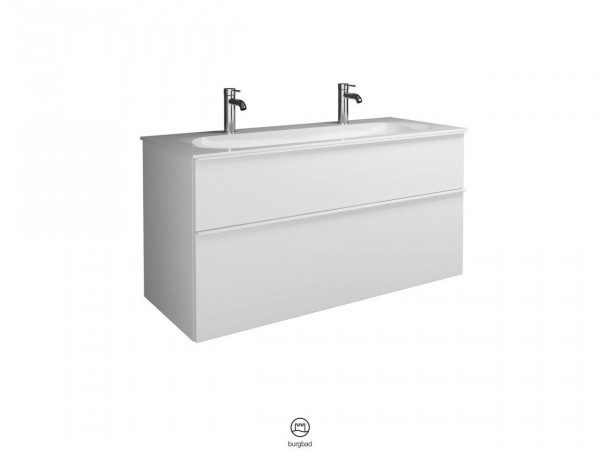 Bagno Completo Burgbad Fiumo 2 cassetti, Doppio lavabo 1220x610mm Grigio Agata SFXM122-PN491