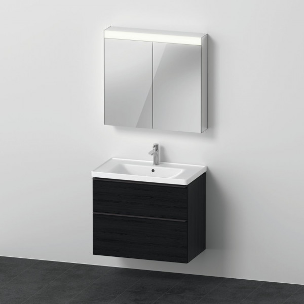 Bagno Completo Duravit D-Neo Mobiletto, mobile a specchio a 2 ante 800x2000x480mm Quercia nera DE011601616