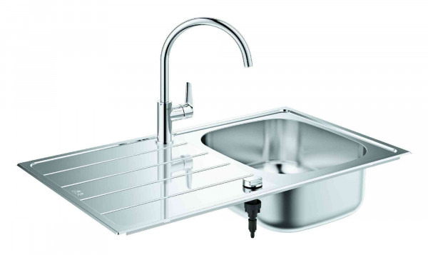 Lavello Cucina Grohe Bau Con rubinetto 860x500mm Stainless Steel