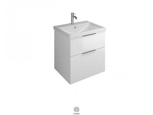 Bagno Completo Burgbad Eqio Lavabo a 1 foro, mobile a 2 cassetti 630x645mm Laccato personalizzabile SEYQ063-PN648