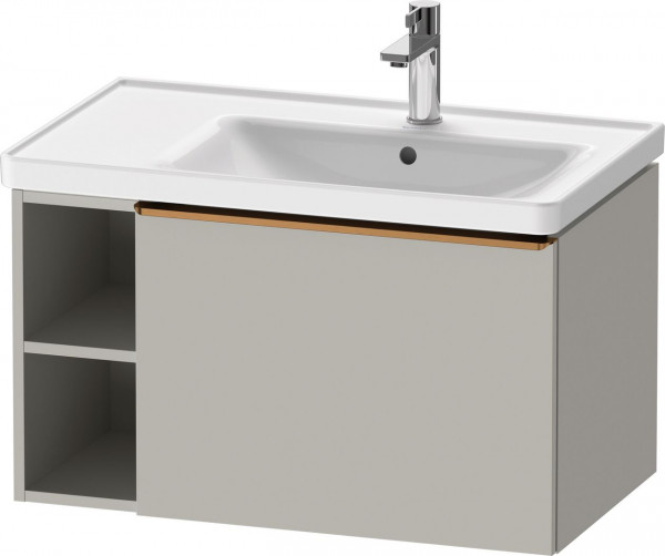 Mobile Per Lavabo Da Incasso Duravit D-Neo cassetto, maniglia in bronzo, 2 nicchie a destra 784mm Grigio cemento opaco DE4257004070000