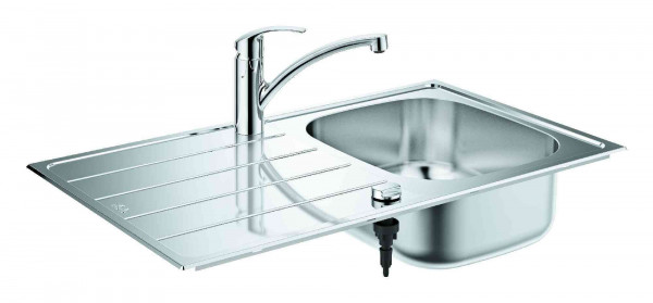 Lavello Cucina Grohe Eurosmart Con rubinetto 860x500mm Stainless Steel